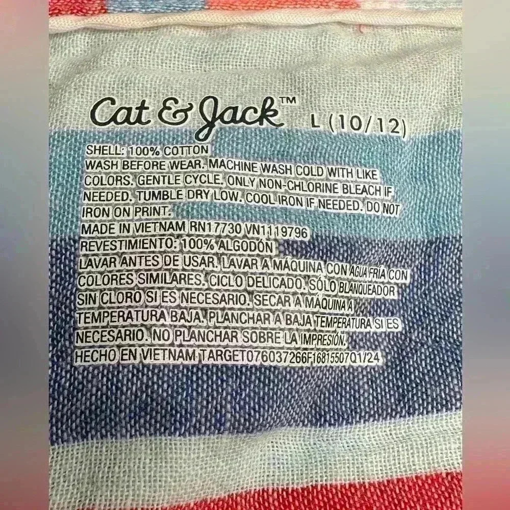 Cat & Jack Boys' Short Sleeve Button-Down Shirt 100% Cotton summer top - Picture 8 of 12